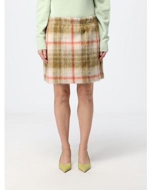 Tela Check Wool-Blend Pencil Mini Skirt With An Elasticated Waist - Multicolor