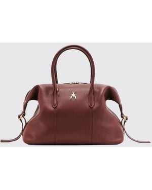 Patrizia Pepe Calfskin Handbag With Fly Logo And Removable Shoulder Strap - Brown