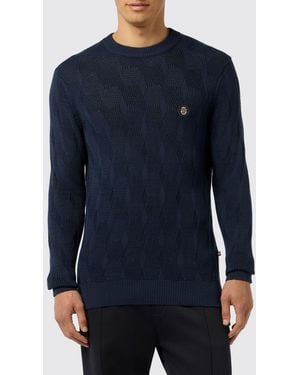 Billionaire Silk And Cotton Crewneck Jumper - Blue