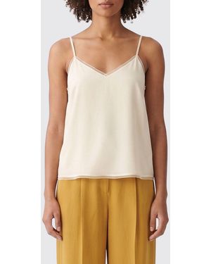 Fabiana Filippi Silk Blend Basic Top - White