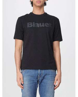 Blauer Cotton T-Shirt With Logo - Black