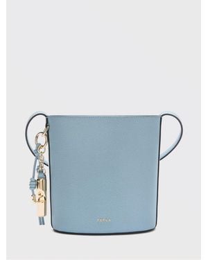 Furla Roxie Grained Leather Bag - Blue