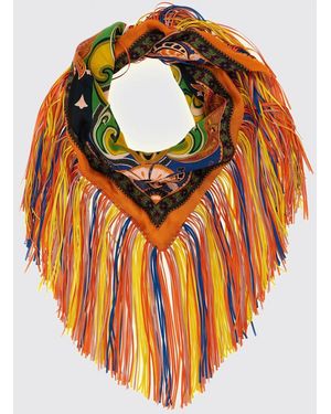 Etro Seidenfoulard Mit Fransen - Orange