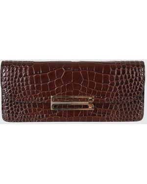 Victoria Beckham Dorian Croc-Effect Calfskin Shoulder Bag - Brown