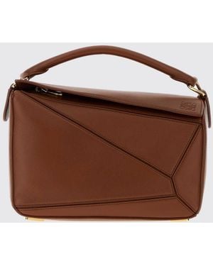Loewe Featherlight Puzzle Small Nappa Lambskin Handbag - Brown