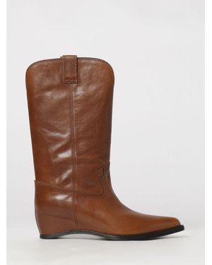 Paloma Barceló Gale Smooth Western Boots With Calf-High Shaft - Brown