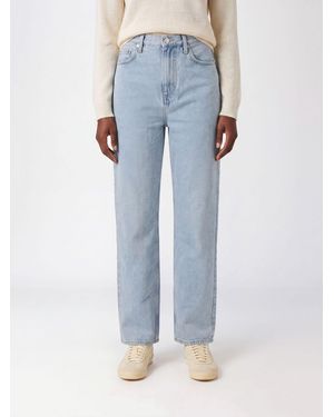 Loulou de Saison Jude High-Waisted Wide Leg Cotton Denim Jeans - Blue