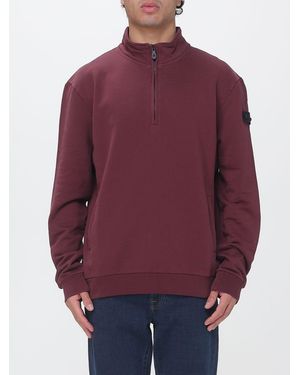 Peuterey High Neck Cotton Sweatshirt With Half-Zip Closure - Purple