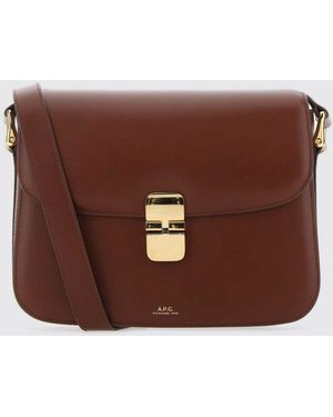 A.P.C. Grace Brushed Leather Bag - Brown