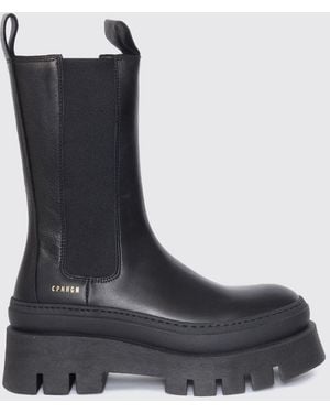 Paia Copenhagen Calfskin Leather Chelsea Boots With A Lug Sole - Black