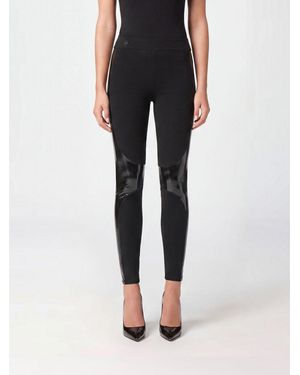 Philipp Plein High-Waisted Jersey Leggings With Embroidered Side Bands - Black