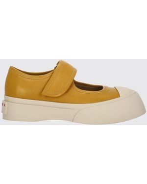 Marni Pablo Leather Mary Jane Sneakers - Yellow