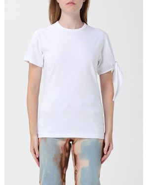 JW Anderson Slim Fit Cotton T-Shirt With Bow Appliqué - White