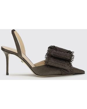 Mach & Mach Raffia Slingback Court Shoes - Multicolour