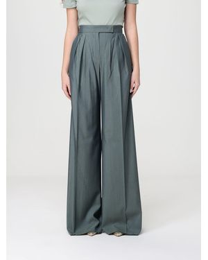 Max Mara Giallo Wide-Leg Wool Blend Trousers - Blue