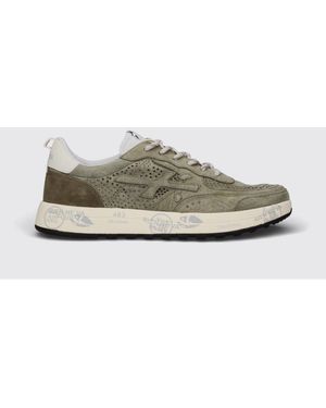 Premiata Nous Perforated Suede Trainers - Green