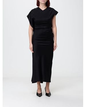 Victoria Beckham Victoria Asymmetric Slim Fit Jersey Midi Dress - Black