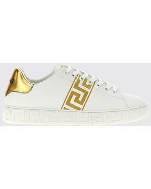 Versace Greca Leather Trainers - Metallic