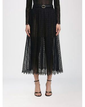Self-Portrait Lace And Organza Skirt - Black