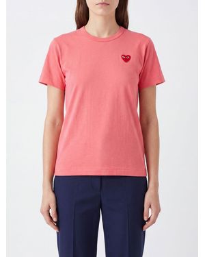COMME DES GARÇONS PLAY Comme Des GarÇ Ons Play Camiseta De Algodón Con Logo De Corazón Bordado - Rojo