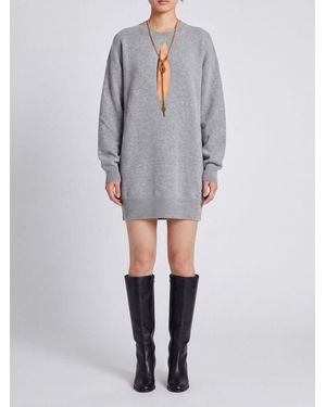 Elisabetta Franchi Jewelled Cut-Out Knit Mini Dress - Grey