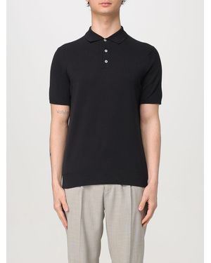 Manuel Ritz Cotton Knit Polo Shirt - Black