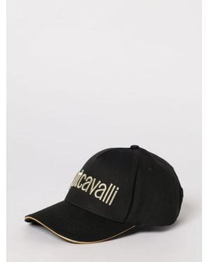 Just Cavalli Cotton Twill Cap With Embroidered Logo - Black