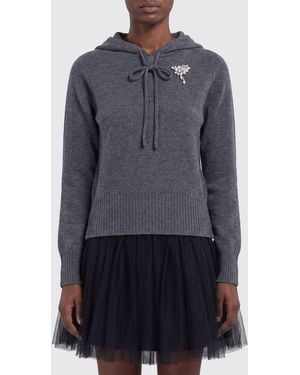 Simone Rocha Knitted Hoodie - Blue