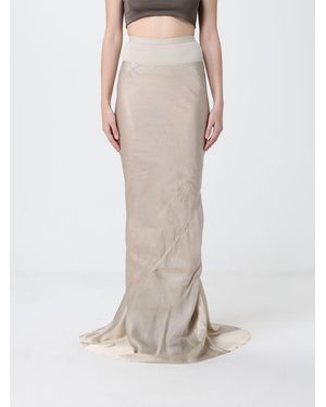 Rick Owens Long Cupro Skirt - Natural