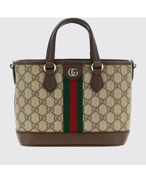 Gucci Ophidia Gg Supreme Mini Handbag With Shoulder Strap - Multicolour