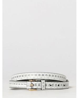 Moschino Adjustable Synthetic Leather Belt With Graphic Print - Grey
