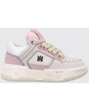 Amiri Ma-1 Suede And Mesh Rhinestone Trainers - Pink