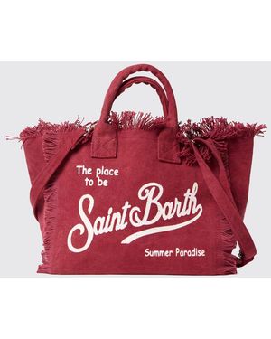 MC2 Saint Barth Colette Cotton Canvas Bag With Logo - Red