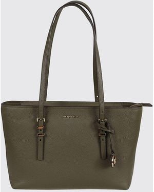Michael Kors Quinn Grained Cowhide Leather Shoulder Bag With Double Handle - White