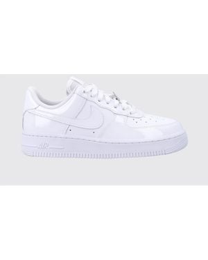 Nike Air Force 1 '07 Patent Leather Trainers With Swoosh Logo - White