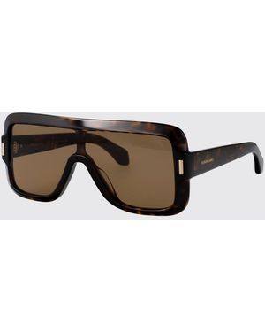 Ferragamo Tortoiseshell Rectangular Shield Sunglasses - Brown