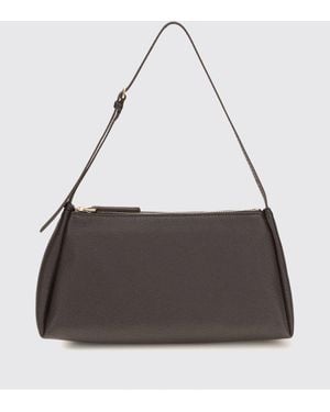 Calvin Klein Aurelis Natural Grain Leather Shoulder Bag - Brown