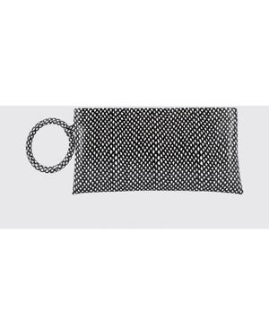 Tom Ford Aura Python-Print Calfskin Clutch With Side Handle - Grey