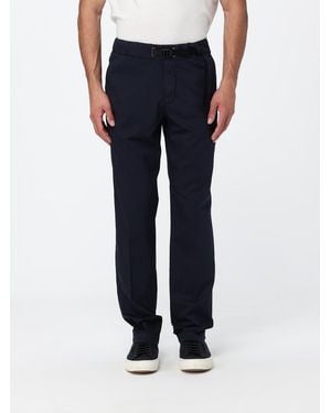 Peuterey Stretch Cotton Trousers With Drawstring Waist And Straight Leg - Blue