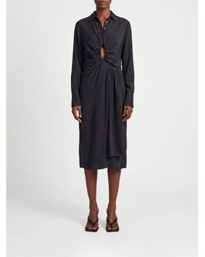 Maison Margiela Midi Chemisier Dress - Blue