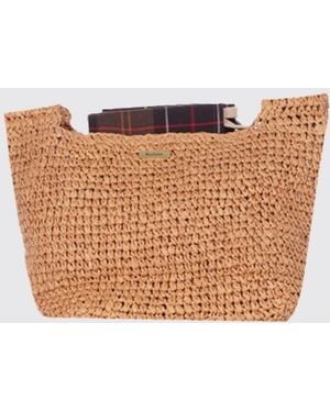 Barbour Lily Crochet Raffia Bag - Brown