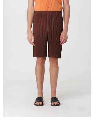 Homme Plissé Issey Miyake Homme Plissé Issey Miyake Knee-Length Crêpe Shorts With Elastic Waist - Red
