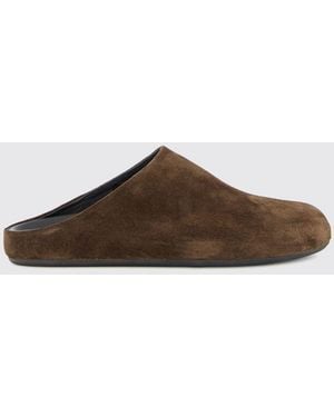 Officine Creative Babouche Suede Open-Heel Sabot Mules - Brown