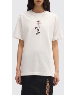 MACCAPANI Cotton T-Shirt With Floral Print - White