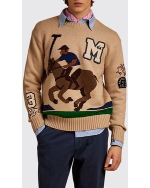La Martina Wool Blend Crewneck Jumper With University Graphic Print - Multicolour