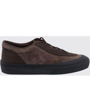 Stone Island Niedrige Sneaker Aus Kalbsveloursleder Mit Compass-Logo - Weiß