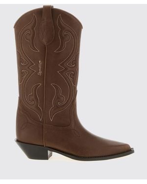 Sonora Boots Yuma Embroidered Leather Boots - Brown
