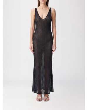 VENUJA Long Off-The-Shoulder Evening Gown With Rhinestone Embroidery - Black