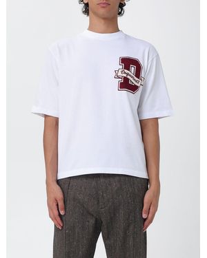DSquared² Camiseta De Algodón Con Logo Bordado Y Hombros Caídos - Blanco