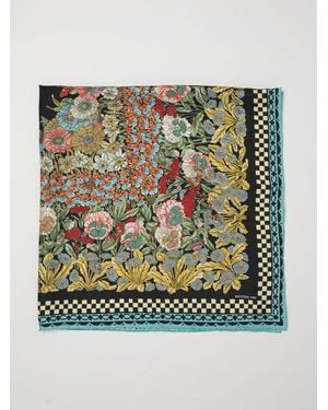 Mantero 1902 Square Silk Twill Foulard With Floral Print - Green